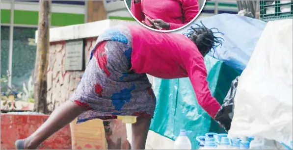  ?? - (Pictures by Nicholas Bakili) ?? This picture collage shows Lydia Ndlovu going about her chores at her makeshift home at the corner of First Street and George Silundika Avenue in Harare recently.