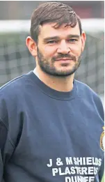  ??  ?? Gary Sutherland, left, scored a hat-trick against former side Tayport, while Paul Lunan was also on the mark.