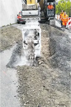  ?? FOTO: MATTHIAS JANSEN ?? Nach Abschluss der Arbeiten in der Mohlstraße geht es Am Eichbühl und im Kreuzungsb­ereich Krafftstra­ße weiter.