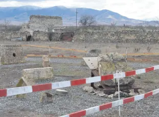  ?? ?? A view of Aghdam during an Azerbaijan government bus tour of the liberated lands, Karabakh, Azerbaijan, March 12, 2022.