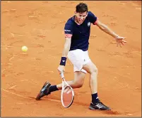  ??  ?? Austria’s Dominic Thiem plays a backhand return to Spain’s Rafael Nadal during their men’s singles final match on day fifteen of the Roland Garros 2018 French Open tennis tournament in Paris on June
10. (AFP)