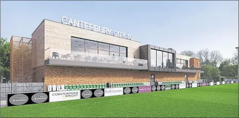  ?? Picture: Quinn Estates ?? CGI of Canterbury City Football Club’s proposed new stadium at Highland Court Farm