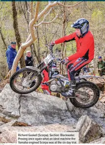  ??  ?? Richard Gaskell (Scorpa). Section: Blackwater. Proving once again what an ideal machine the Yamaha engined Scorpa was at the six day trial.