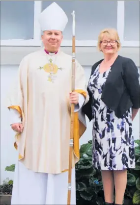  ??  ?? Archbishop Sir David Moxon and principal Fiona Green.