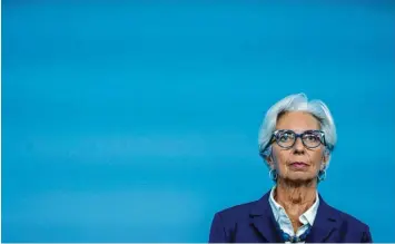  ?? Foto: Michael Probst, dpa ?? Im Rat der Europäisch­en Zentralban­k besteht große Sorge angesichts der hohen Inflation, sagte Christine Lagarde am Donners‰ tag. Jetzt lautet die große Frage, wann die EZB auch reagiert. Am Donnerstag tat sie es noch nicht.