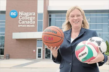  ?? RYAN MCCULLOUGH NIAGARA COLLEGE ?? Michele O’Keefe will have to keep more balls, as well as a curling stone, in the air after she leaves Canada Basketball and becomes associate director of athletics and recreation at Niagara College