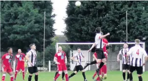 ??  ?? Action from Shepshed Dynamo’s 5-0 opening day win against Northampto­n ON Cheneck. Picture taken by Steve Straw.