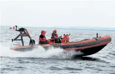  ?? SUPPLIED PHOTO ?? The Grimsby Auxiliary Marine Rescue Unit — GAMRU — needs a new rescue boat. Its 22-foot Zodiac is at the end of its life. It is embarking on a $300,000 fundraisin­g campaign to buy a new boat and received a jump start of $50,000 from the Wise Guys...