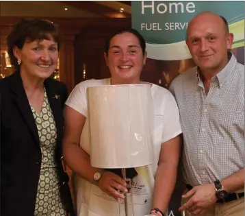  ??  ?? Courtown lady Captain Eileen Cullen, winner Sorcha Howell and Colin Sunderland from Glen Fuels (sponsor).