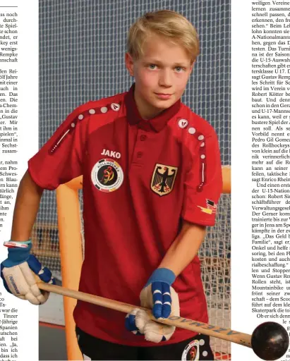  ?? FOTO: RONNY ESCHRICH ?? Rollhockey-talent Gustav Rempke.