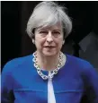  ??  ?? British Prime Minister Theresa May leaving 10 Downing Street yesterday. Photo: AP