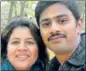  ?? AP FILE ?? Srinivas Kuchibhotl­a with wife Sunayana Dumala