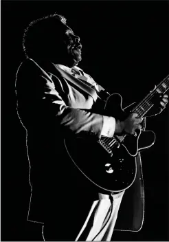  ?? Democrat-Gazette/Art Meripol) ?? Art Meripol shot this backlit photo of B.B. King playing “Lucille,” his trusty Gibson. “That’s one of my absolute favorites because it was something no one else had shot,” Meripol says. “It was really different.”
(Special to the