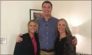  ?? COURTESY MATT WHITE VIA AP ?? Matt White with Jacoba Ballard, left, and Julie Harmon are in New York before a television interview. The three onetime strangers have also reached out to 21 others.