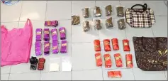  ??  ?? The various drugs seized by the police during the raid.