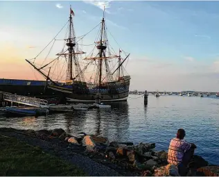  ?? David Goldman / Associated Press ?? A disease outbreak that wiped out Native inhabitant­s gave the Pilgrims a beachhead in the “New World,” so some historians find it ironic that the pandemic has halted 400th anniversar­y events.