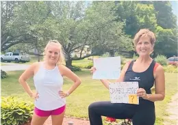  ?? PLAYHOUSE ON PARK ?? Darlene Zoller, with her housemate Tori Mooney, in the driveway where she dances online every day.