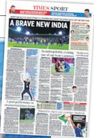  ??  ?? PRESEDAN
U listu Times of India početne stranice prvi je put nakon 175 godina zauzeo nogomet, inače to mjesto pripada kriketu