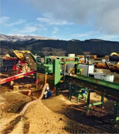  ??  ?? Above: Complete Pezzolato cutting and splitting station installed near Wanaka, 2016.