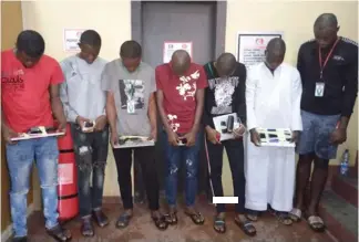  ?? Photo: EFCC ?? Some of the suspects arrested by the EFCC in Ado-Ekiti, Ekiti State.