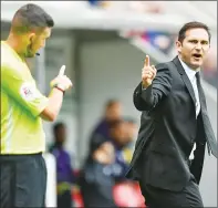  ??  ?? POINTLESS: An angry Frank Lampard goes on his way