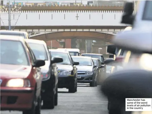  ??  ?? Manchester has some of the worst levels of air pollution in the country