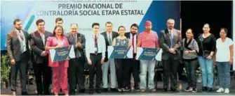  ?? SEFI ?? SE ENTREGÓ el Premio Nacional a la Contralorí­a Social, en su etapa estatal. Cortesía