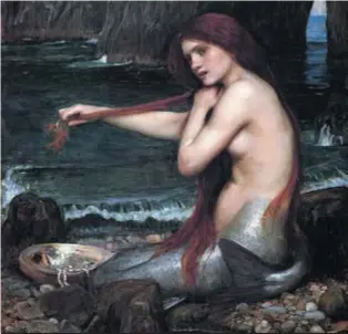  ??  ?? Pintura de una sirena por William Waterhouse.