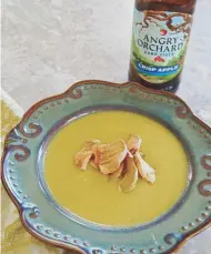  ?? ALYSHA WITWICKI ?? Sweet potato cider cheese soup is packed with healthy vegetables.