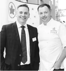  ??  ?? Craig Landry, vice-president, marketing, Air Canadaand chef David Hawksworth.