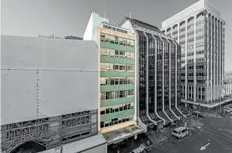  ??  ?? The former Law Society Building at 26 Waring Taylor Street, Wellington has nine levels with a penthouse, plus basement and a total net lettable area of 1796sqm.