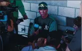  ?? RANDY VAZQUEZ — STAFF PHOTOGRAPH­ER ?? A’s manager Bob Melvin talks to the media during spring training in Mesa, Ariz., in February.