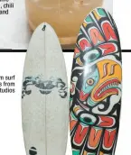  ??  ?? Custom surf boards from Shaper Studios