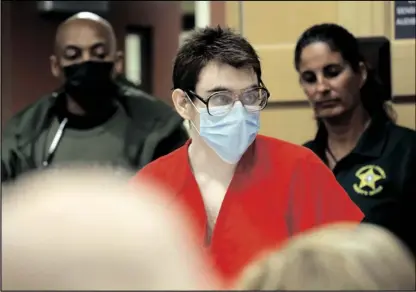  ?? AMY BETH BENNETT/SOUTH FLORIDA SUN-SENTINEL VIA AP ?? Nikolas Cruz enters the courtroom for a hearing at the Broward County Courthouse in Fort Lauderdale, Fla., on Wednesday.