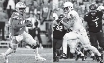  ?? ASSOCIATED PRESS FILE PHOTOS ?? Ohio State quarterbac­k J.T. Barrett, left, and Penn State quarterbac­k Trace McSorley, right, will square off today in Columbus, Ohio.