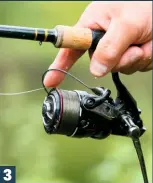  ??  ?? The float and hook should fly in a straight line towards your target . Before it hits the water feather the line to get the baited hook to land before the waggler