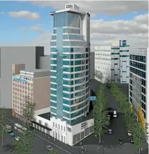  ??  ?? An artist’s impression of the new Four Points by Sheraton hotel planned for central Auckland.