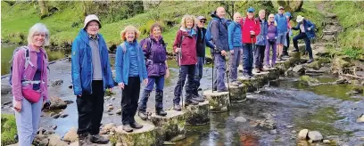  ?? ?? ●●Rossendale Ramblers on the Stepping Stones at Roughlee