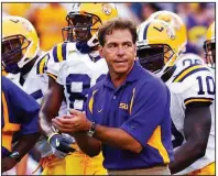  ?? AP file photo ?? Nick Saban led LSU to the 2003 national championsh­ip, but many Tigers fans have never forgiven him for leaving town.