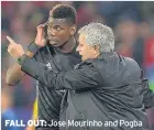  ??  ?? FALL OUT: Jose Mourinho and Pogba