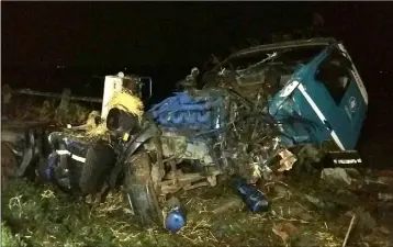  ??  ?? The truck which was involved in the accident at Kyle, Oulart.