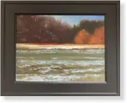  ??  ?? COURTESY OF HUNTER REESER Gregory Blue’s original oil painting, “March Sunset, Stroud Series, Study,” is part of the Art of Caring Online Auction.