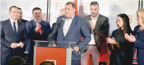  ?? — Reuters ?? Milorad Dodik attends a news conference in Banja Luka, Bosnia and Herzegovin­a.