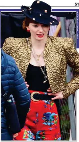  ??  ?? CALL THE FASHION POLICE! Eleanor’s garish outfit in The Offenders
