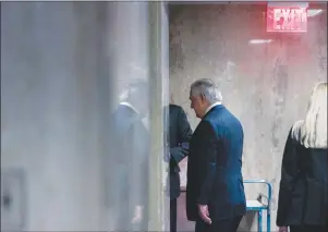 ?? AP PHOTO ?? Secretary of State Rex Tillerson walks down a hallway after speaking at a news conference at the State Department in Washington Tuesday.