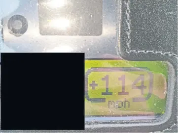  ??  ?? “IRRESPONSI­BLE”: The 114mph reading recorded by road policing officers on the A9.