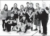  ?? COURTESY PHOTO ?? The Prairie Grove Wild Tigers Special Olympics floor hockey team poses with their first place gold medallions won during the Regional floor hockey tournament in January. In February, the Wild Tigers won the State floor hockey tournament at the Jones...