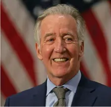  ?? MaTT sTone / herald sTaFF FIle ?? AT QUARTERBAC­K: Rep. Richard Neal, seen at a State House appearance last month, will manage the House floor during today’s vote on the $1.9 trillion coronaviru­s relief package.