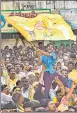  ?? AFP ?? TDP supporters at a public rally in Andhra Pradesh.
