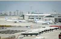  ?? (Flash90) ?? EL AL PLANES are seen at Ben-Gurion Airport in April. El Al’s chief executive informed employees on Monday that the airline will be unable to renew flying operations unless it agrees to a critical $250 million bailout loan.